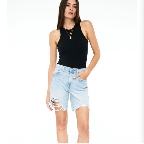 NWT Pistola Kelly 90s Skater Denim Shorts size 27 - Picture 11 of 11